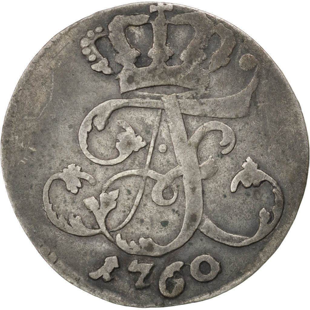 GERMAN STATES, 1/24 Thaler, Doppelschilling, 1760, KM #201, VF(30-35), Billon,..