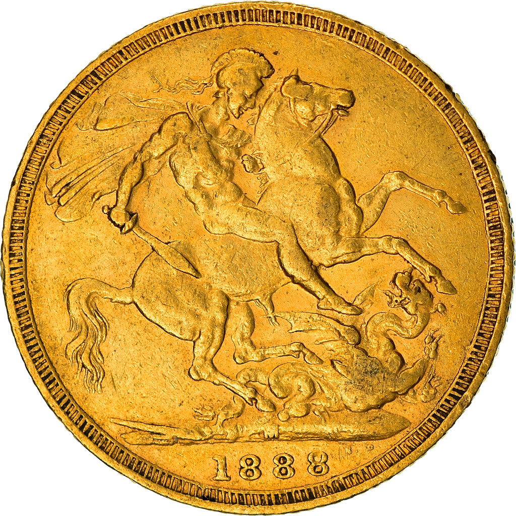 Münze, Australien, Victoria, Sovereign, 1888, Melbourne, SS, Gold, KM:10