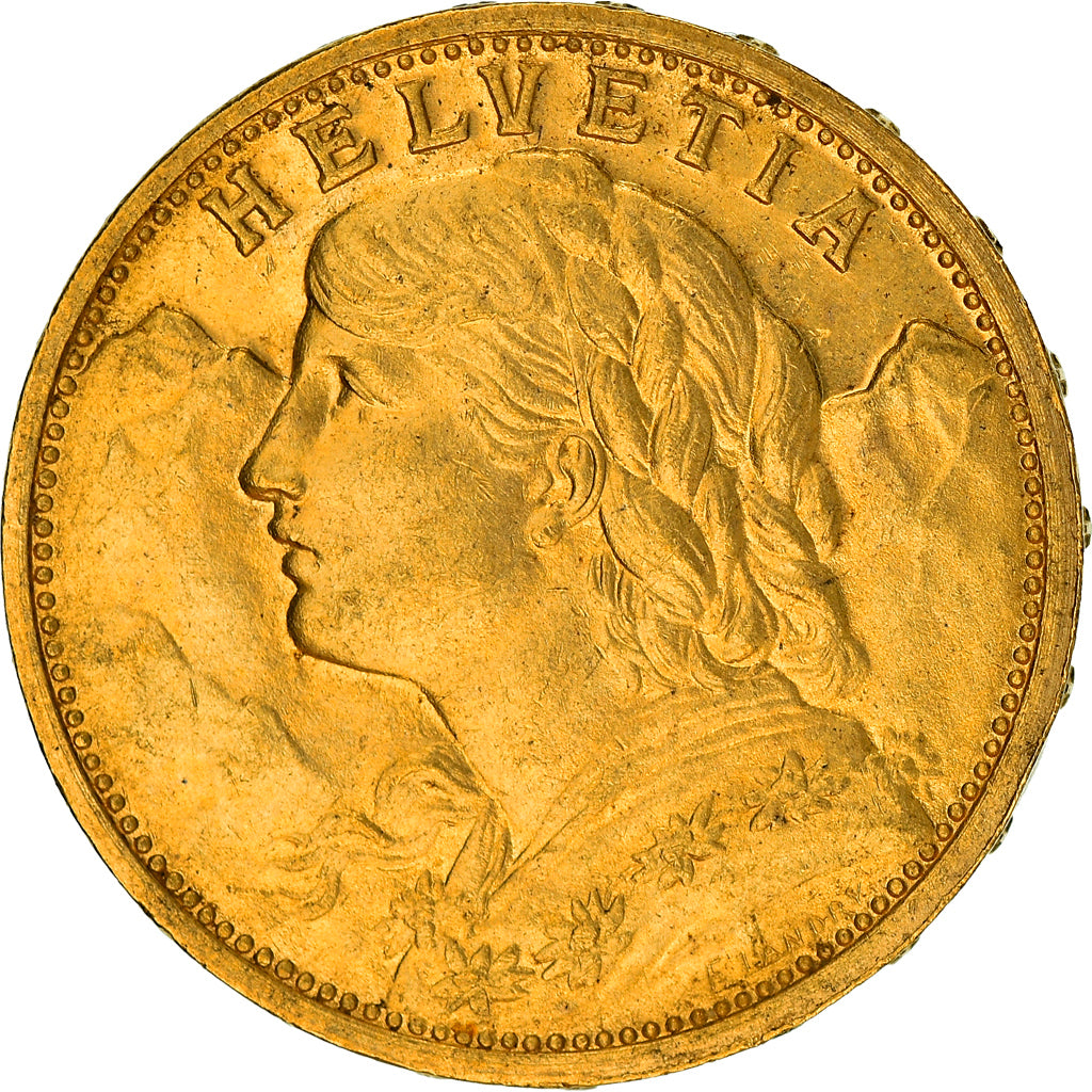 Moneda, Suiza, 20 Francs, 1907, Bern, EBC, Oro, KM:35.1
