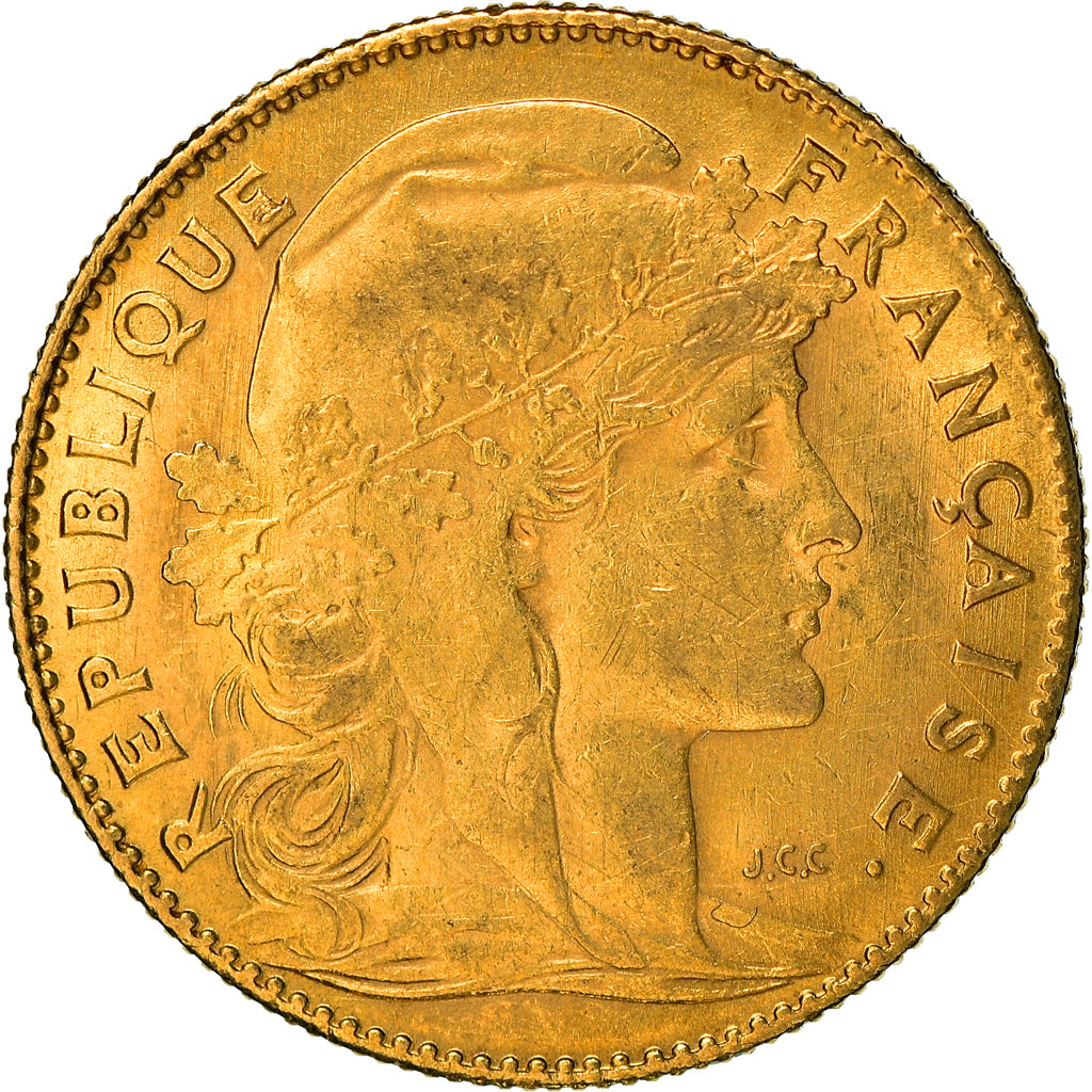 Moneta, Francia, Marianne, 10 Francs, 1912, Paris, BB, Oro, KM:846, Gadoury:1017
