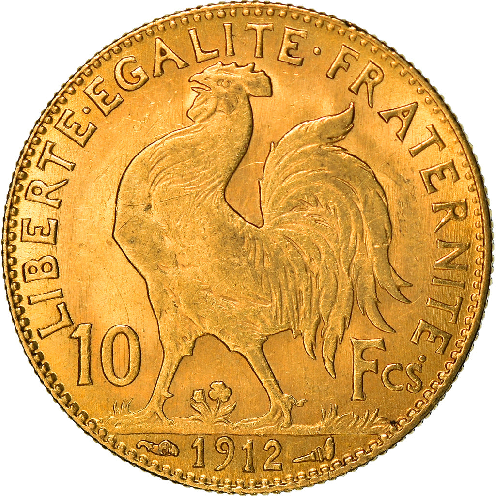 Moneta, Francia, Marianne, 10 Francs, 1912, Paris, BB, Oro, KM:846, Gadoury:1017