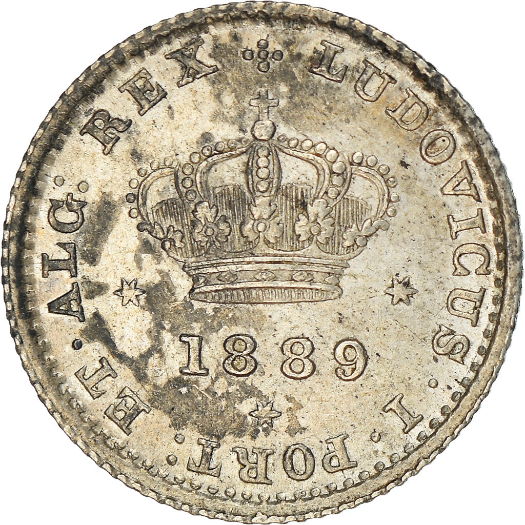 Monnaie, Portugal, Luiz I, 50 Reis, 1889, SUP+, Argent, KM:506.2