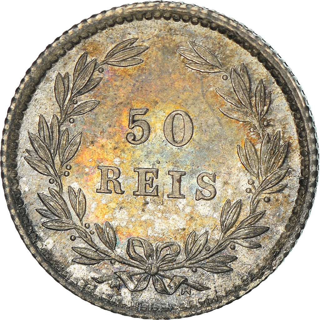 Monnaie, Portugal, Luiz I, 50 Reis, 1889, SUP+, Argent, KM:506.2