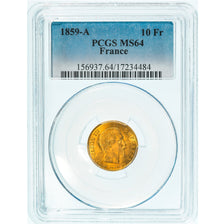 Monnaie, France, Napoleon III, Napoléon III, 10 Francs, 1859, Paris, PCGS