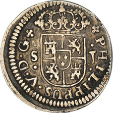 Coin, Spain, Philip V, 1/2 Réal, 1726, Seville, AU(50-53), Silver, KM:333.1
