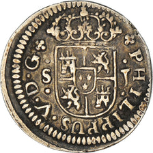 Moeda, Espanha, Philip V, 1/2 Réal, 1726, Seville, AU(50-53), Prata, KM:333.1