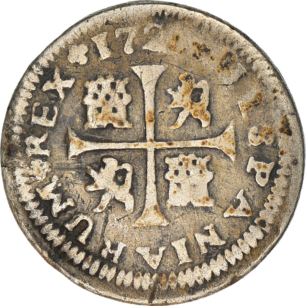 Coin, Spain, Philip V, 1/2 Réal, Uncertain date, Seville, VF(30-35), Silver