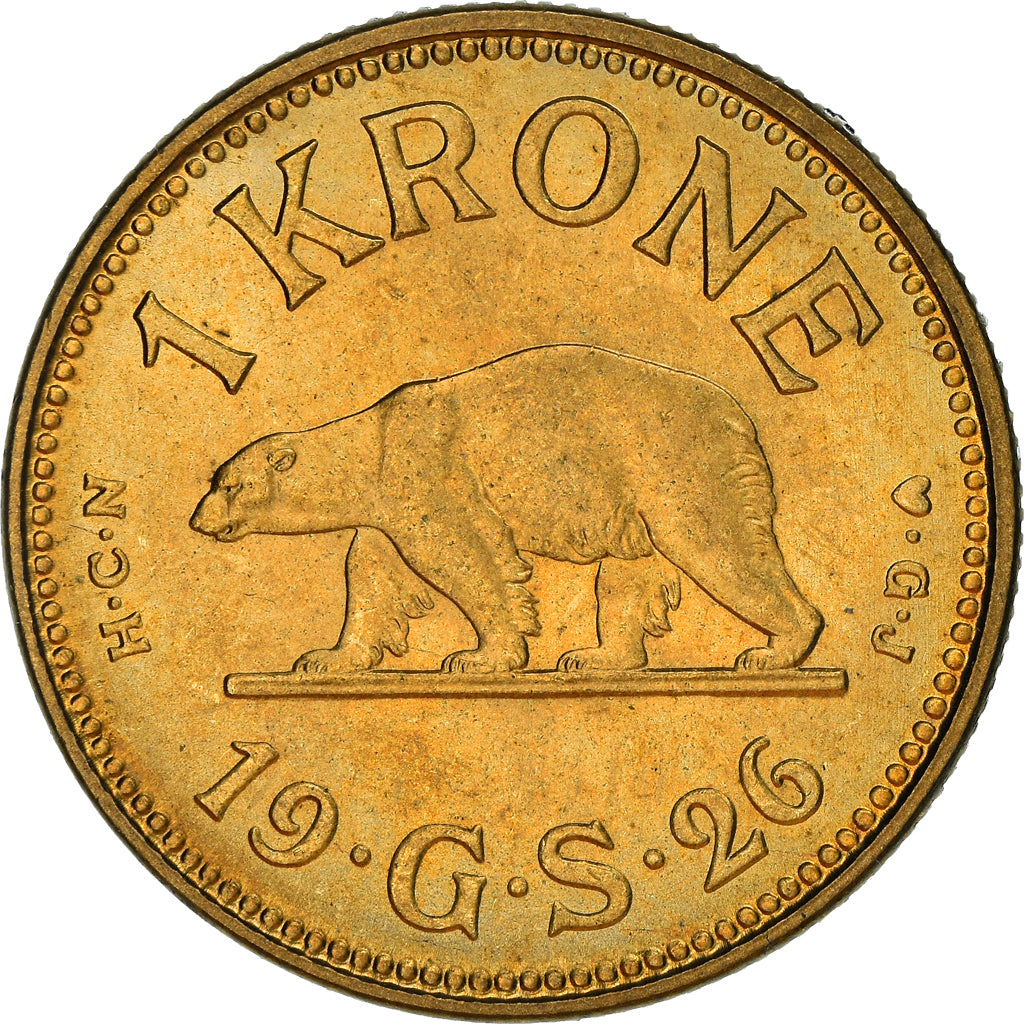 Moneda, Groenlandia, Krone, 1926, EBC+, Aluminio - bronce, KM:8