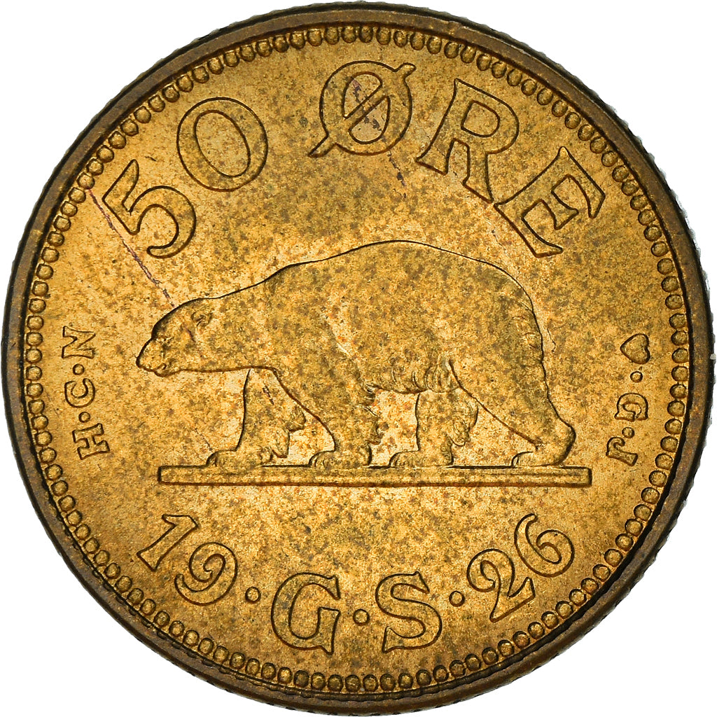 Munten, Groenland, 50 Öre, 1926, PR, Aluminum-Bronze, KM:7