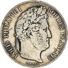 Moneta, Francia, Louis-Philippe, 5 Francs, 1832, Nantes, MB+, Argento
