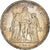 Moneda, Francia, Hercule, 5 Francs, 1849, Strasbourg, BC+, Plata, KM:756.2, Le