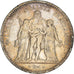 Moneda, Francia, Hercule, 5 Francs, 1849, Strasbourg, BC+, Plata, KM:756.2, Le