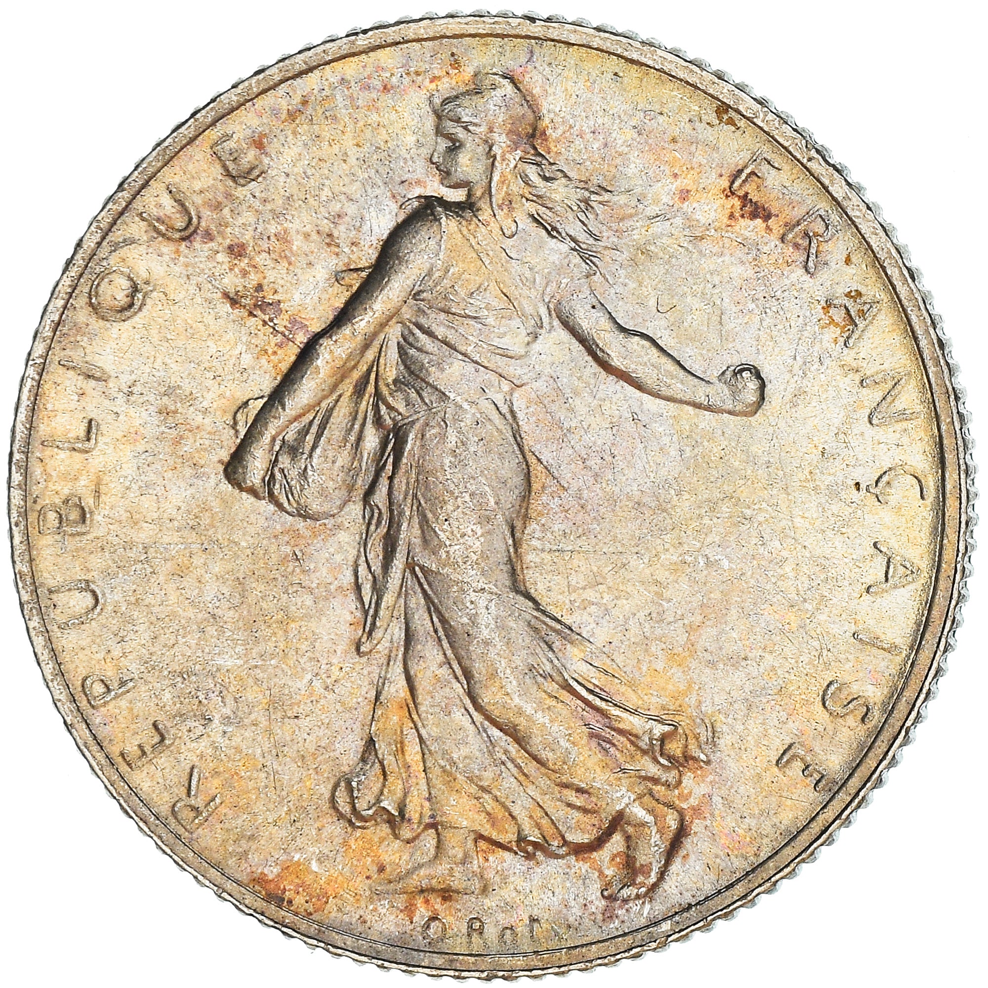 Coin, France, Semeuse, 2 Francs, 1915, Paris, AU(55-58), Silver, KM:845.1, Le