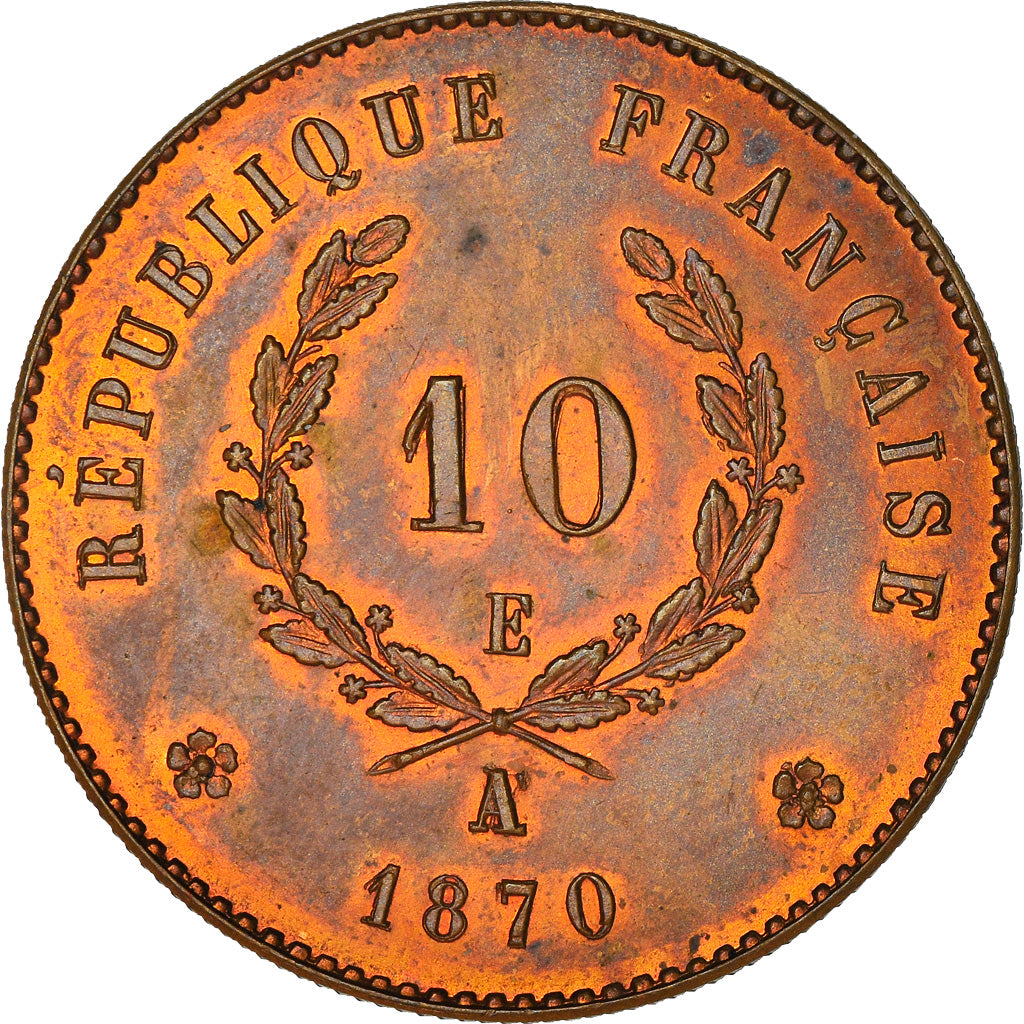 Coin, France, 10 Centimes, 1870, Paris, ESSAI, MS(63), Bronze, Mazard:2293