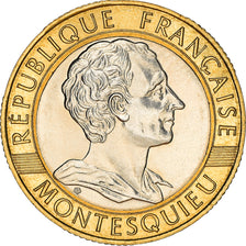 Moneda, Francia, Montesquieu, 10 Francs, 1989, Paris, SC, Bimetálico, KM:969