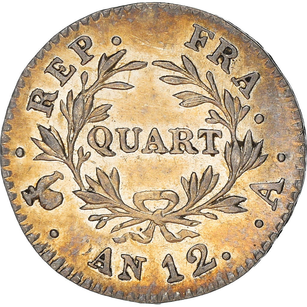 Moneda, Francia, Napoléon I, 1/4 Franc, An 12, Paris, EBC, Plata, KM:653.1, Le