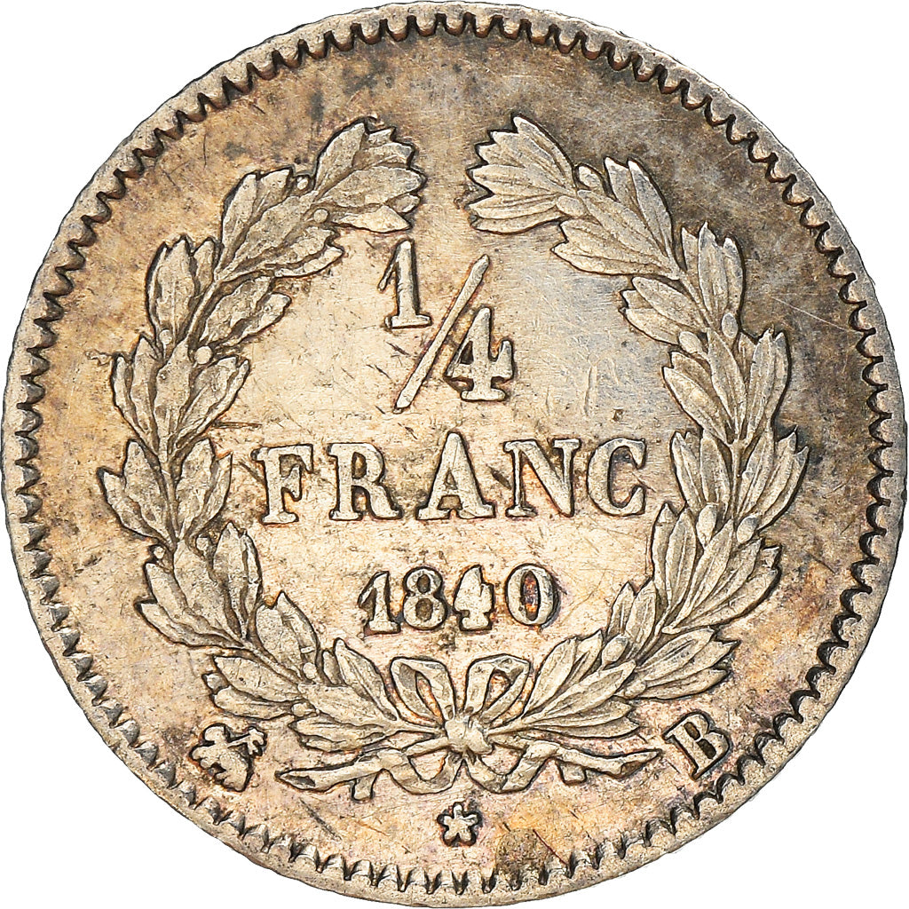 Moneda, Francia, Louis-Philippe, 1/4 Franc, 1840, Rouen, EBC, Plata, KM:740.2