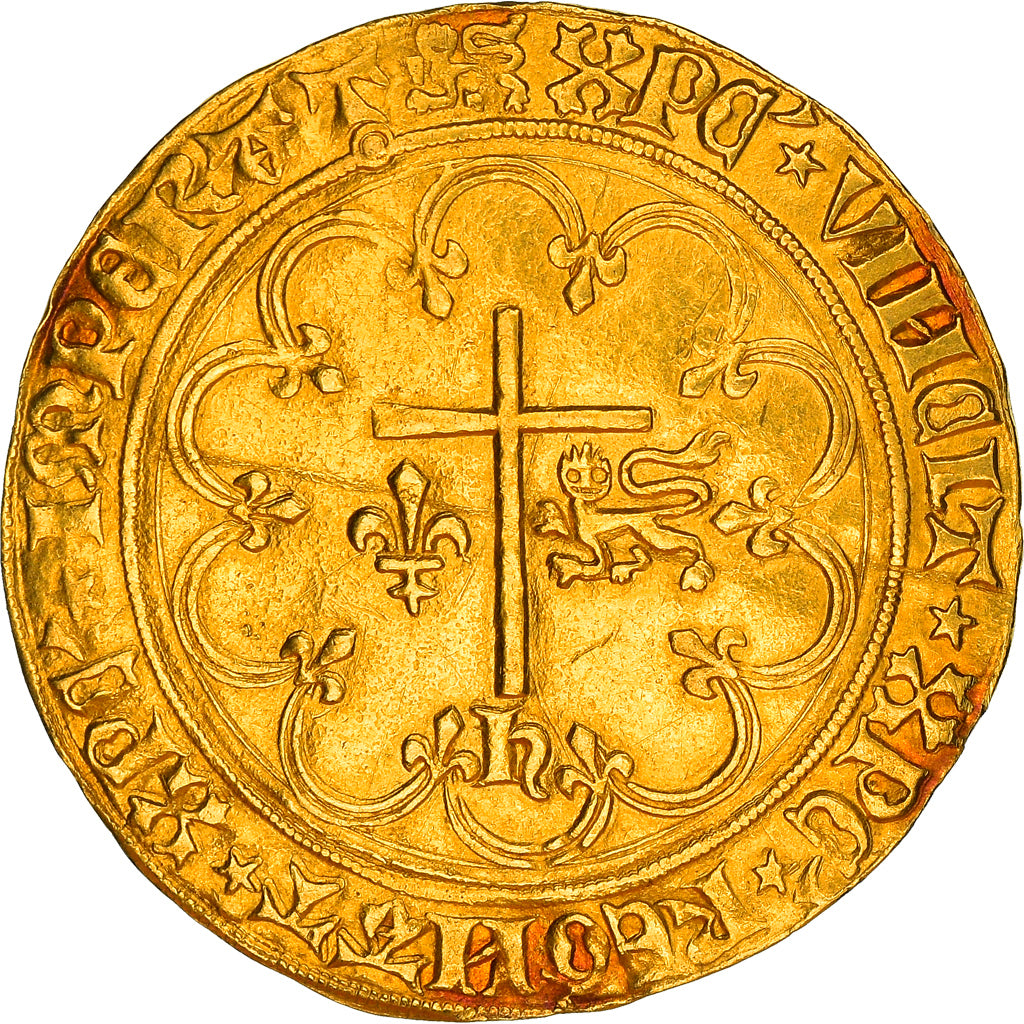 Coin, France, Henri VI de Lancastre, Salut d'or, Rouen, AU(55-58), Gold