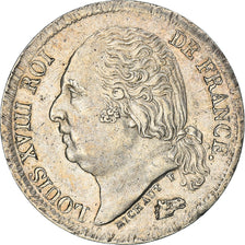 Moeda, França, Louis XVIII, Louis XVIII, 1/2 Franc, 1817, Bordeaux, AU(55-58)