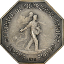 Francja, Token, Caisse d'Épargne de Tourcoing, 1936, AU(55-58), Srebro