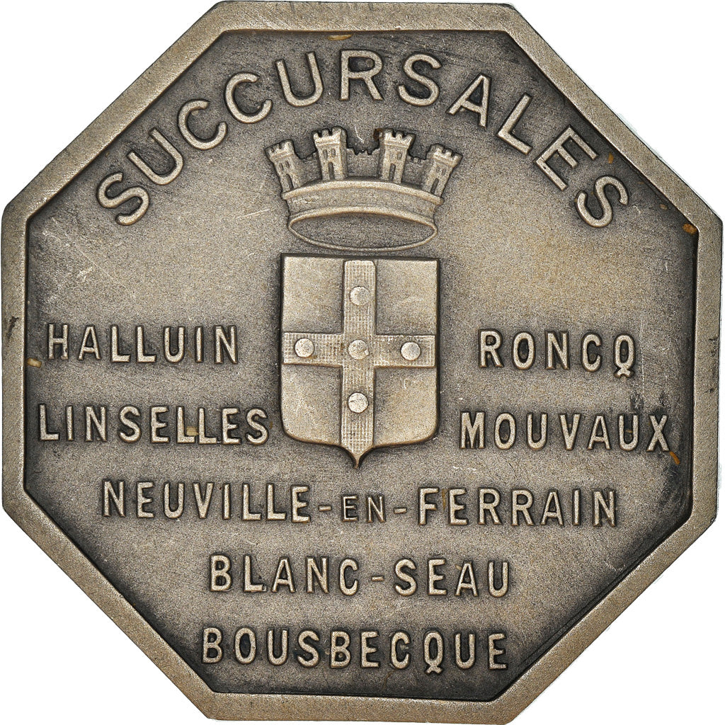 France, Token, Caisse d'Épargne de Tourcoing, 1939, AU(55-58), Silver