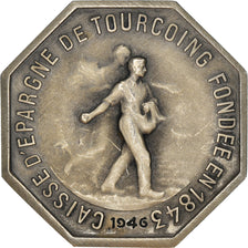 Francia, Token, Caisse d'Épargne de Tourcoing, 1946, EBC, Plata