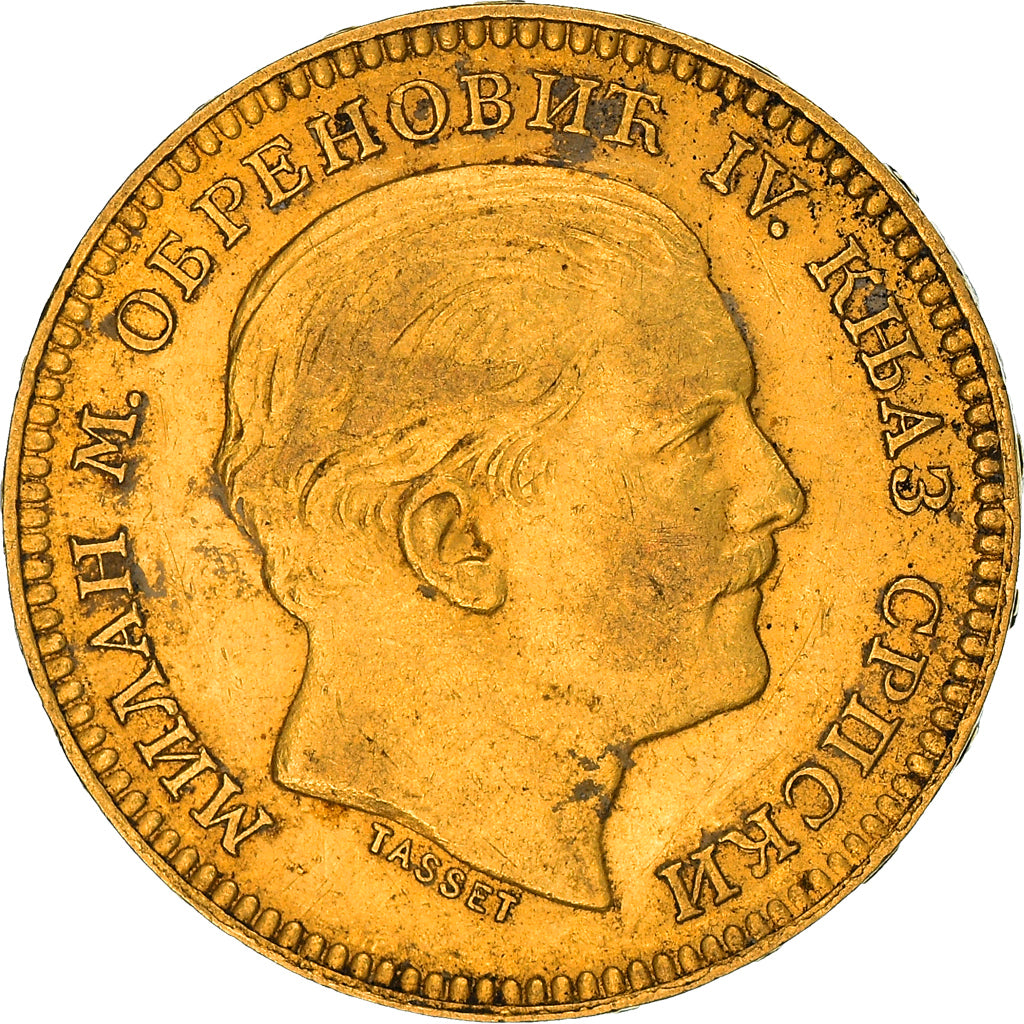 Coin, Serbia, Milan I, 20 Dinara, 1879, Paris, EF(40-45), Gold, KM:14