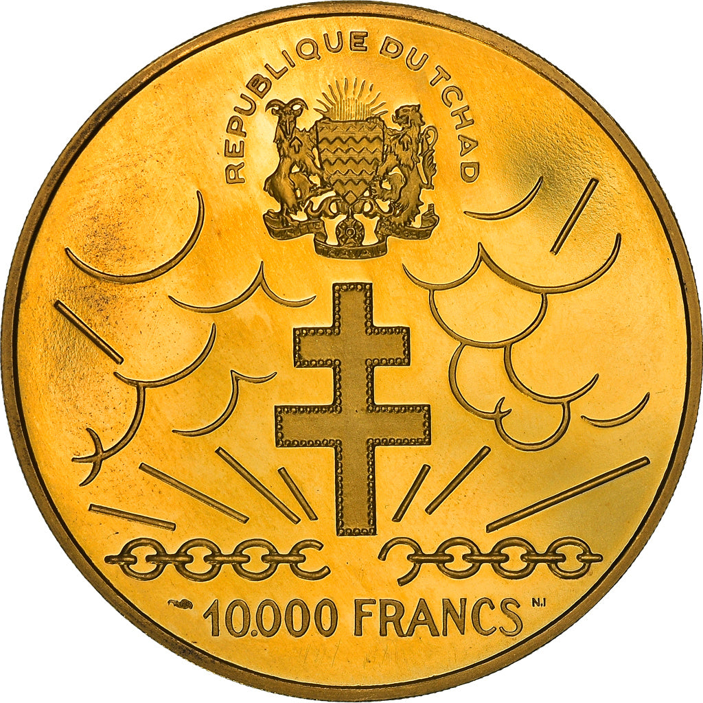 Coin, Chad, Général De Gaulle, 10000 Francs, 1960, Paris, Proof, MS(63), Gold