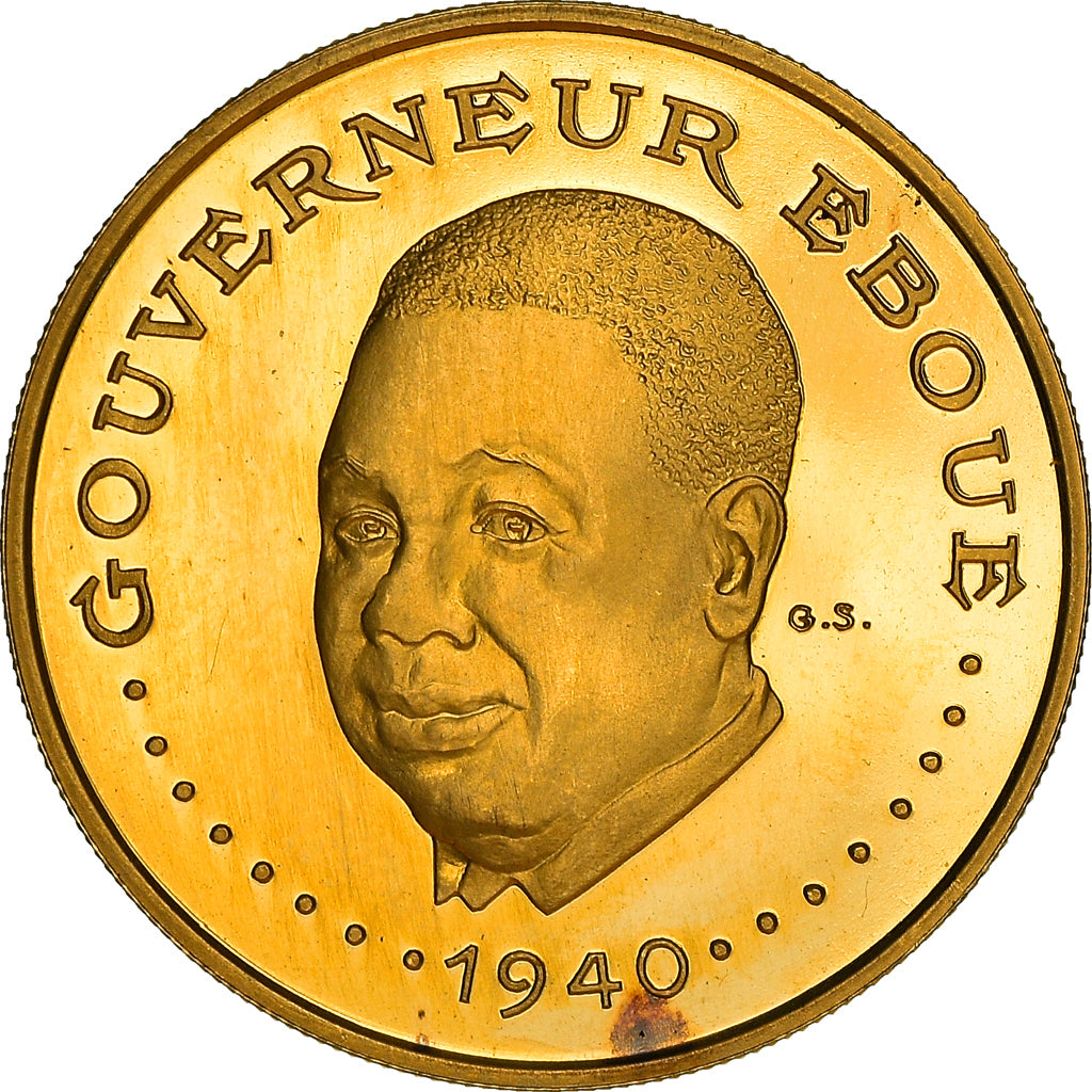 Coin, Chad, Gouverneur Éboué, 3000 Francs, Undated (1970), Paris, Proof