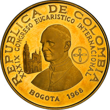 Moneda, Colombia, 500 Pesos, 1968, Bogota, Proof, SC, Oro, KM:234