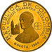 Moneda, Colombia, 500 Pesos, 1968, Bogota, Proof, SC, Oro, KM:234