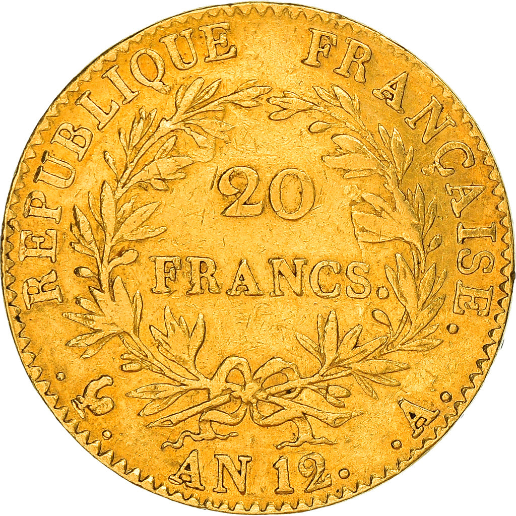 Monnaie, France, Napoléon I, 20 Francs, An 12, Paris, TTB, Or, KM:651, Le