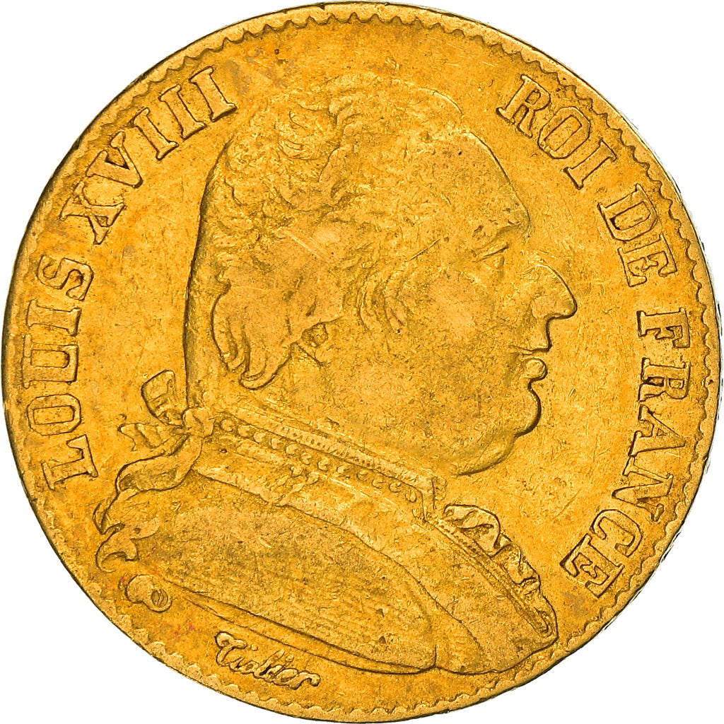 Münze, Frankreich, Louis XVIII, 20 Francs, 1815, Paris, S+, Gold, KM:706.1, Le