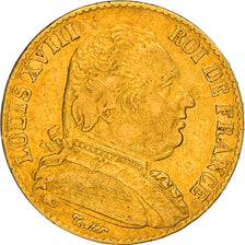 Münze, Frankreich, Louis XVIII, 20 Francs, 1815, Paris, S+, Gold, KM:706.1, Le