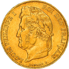 Moneta, Francia, Louis-Philippe, 20 Francs, 1842, Lille, BB+, Oro, KM:750.5, Le
