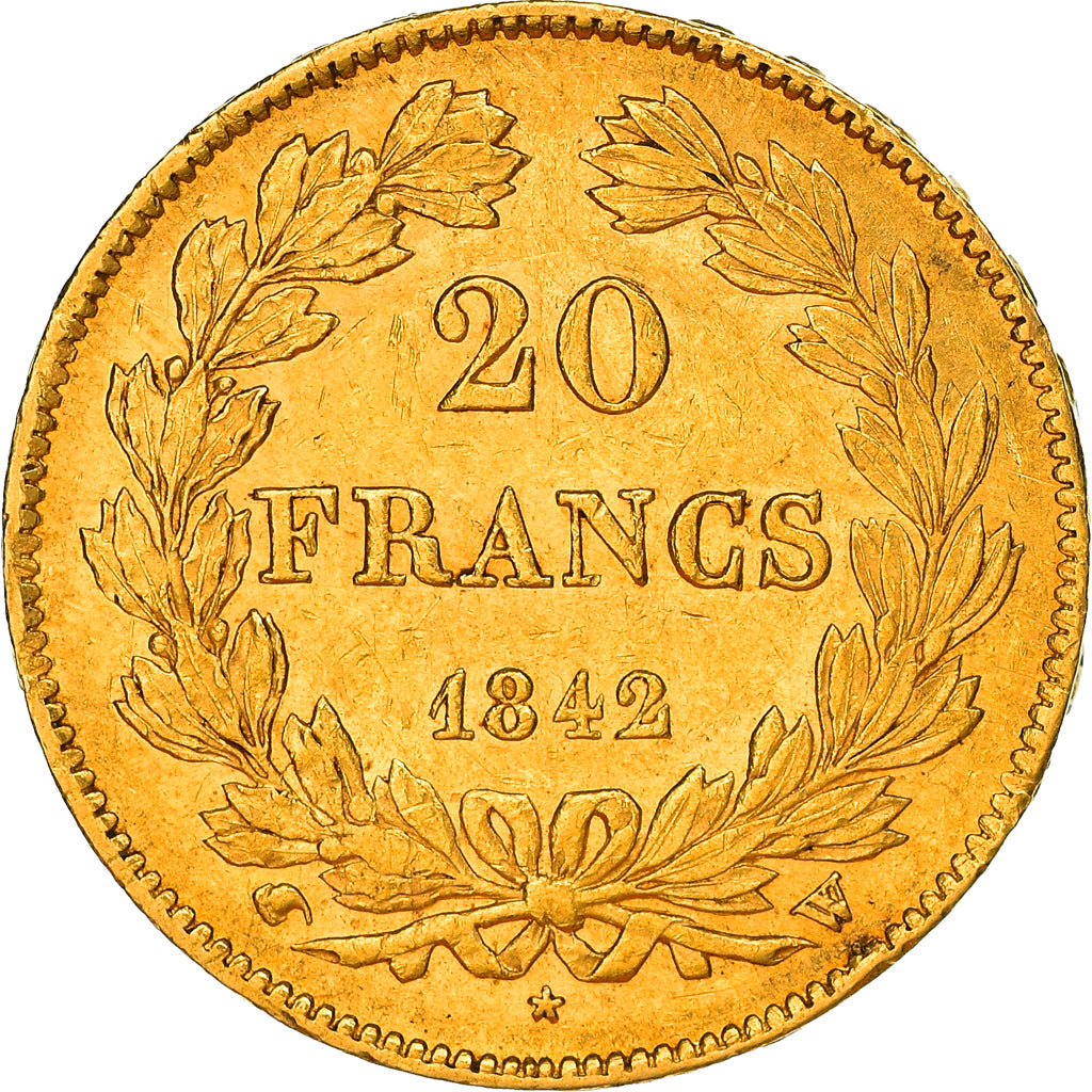 Moneta, Francja, Louis-Philippe, 20 Francs, 1842, Lille, AU(50-53), Złoto