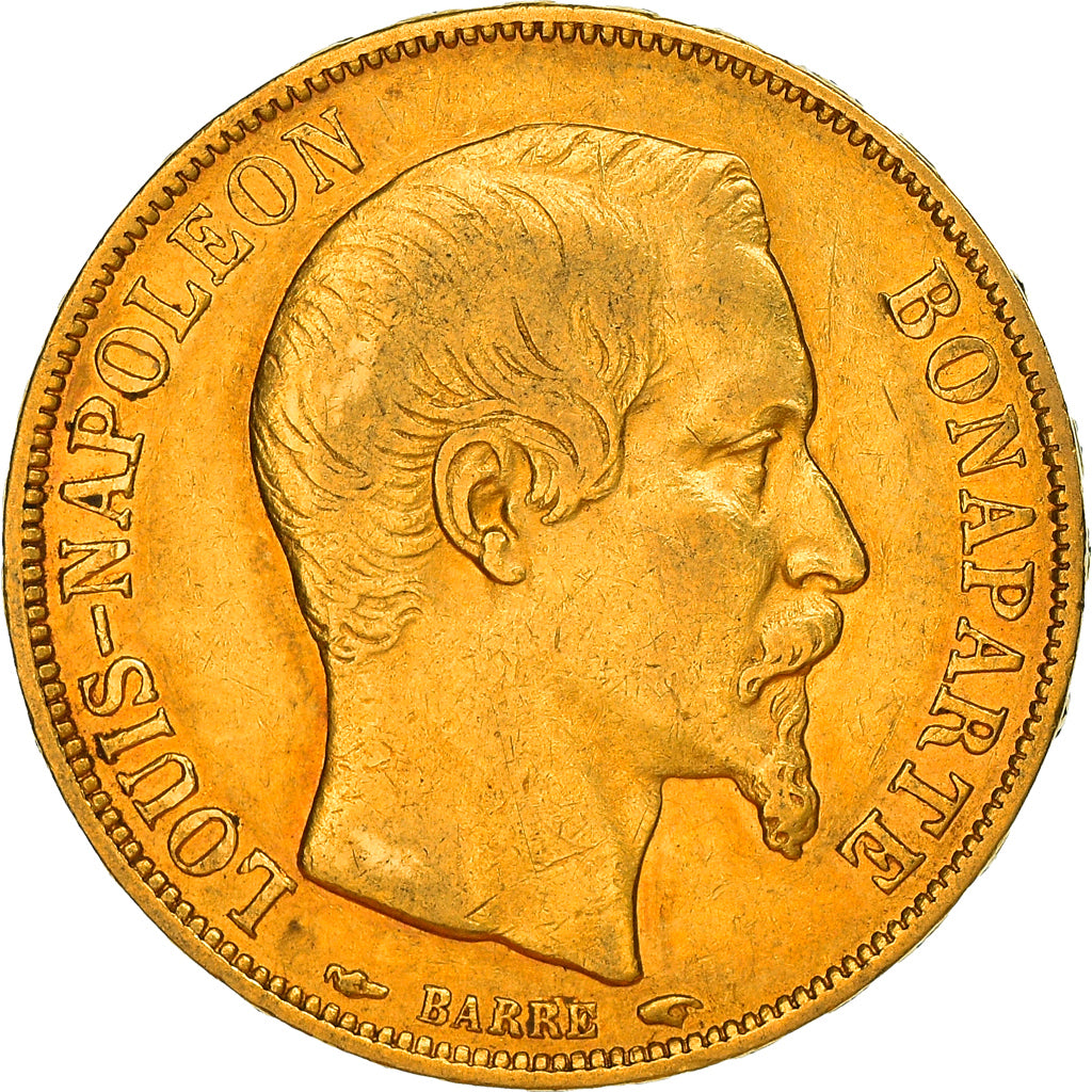 Moneta, Francia, Napoleon III, 20 Francs, 1852, Paris, BB+, Oro, KM:774, Le