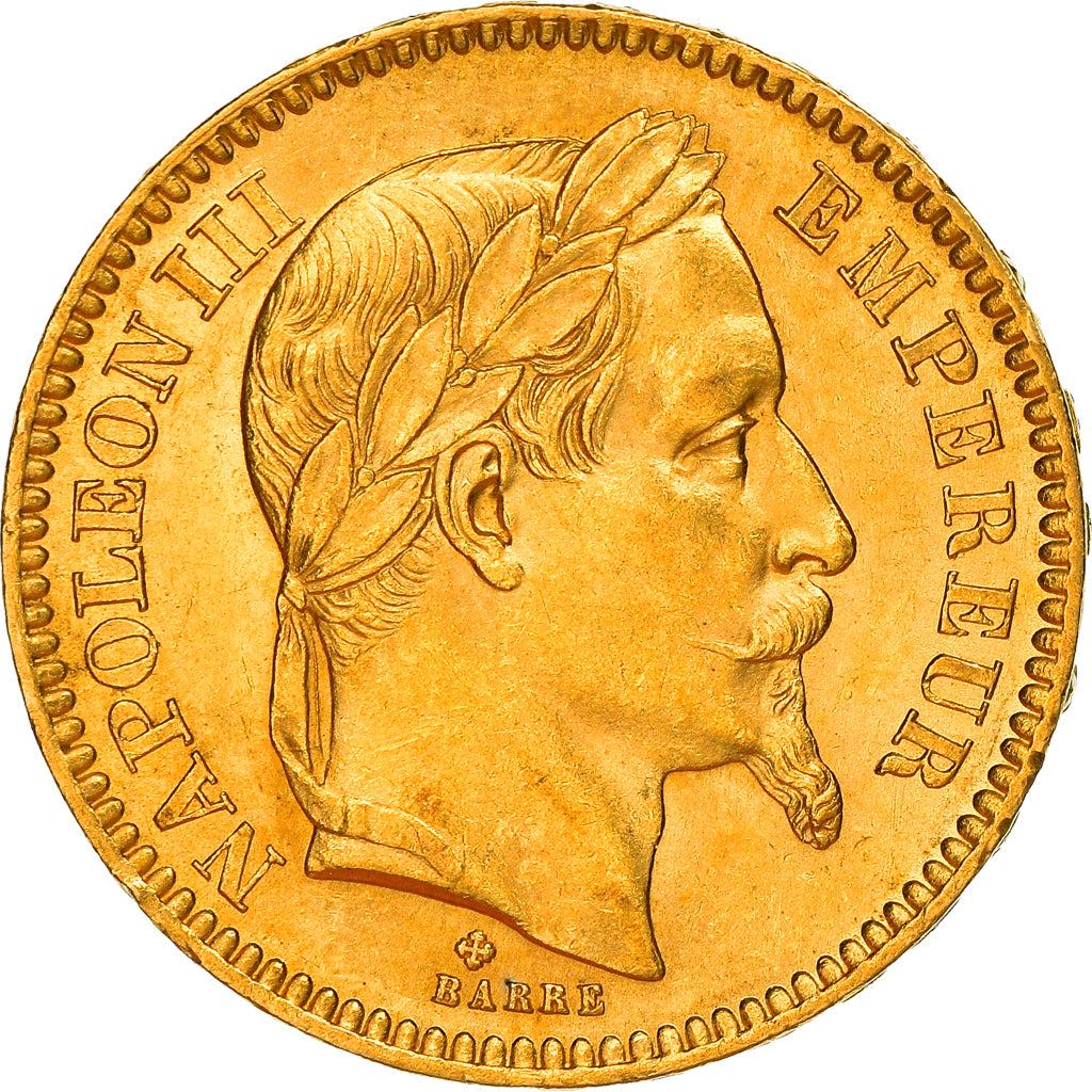 Moneda, Francia, Napoleon III, 20 Francs, 1866, Strasbourg, EBC+, Oro, KM:801.2