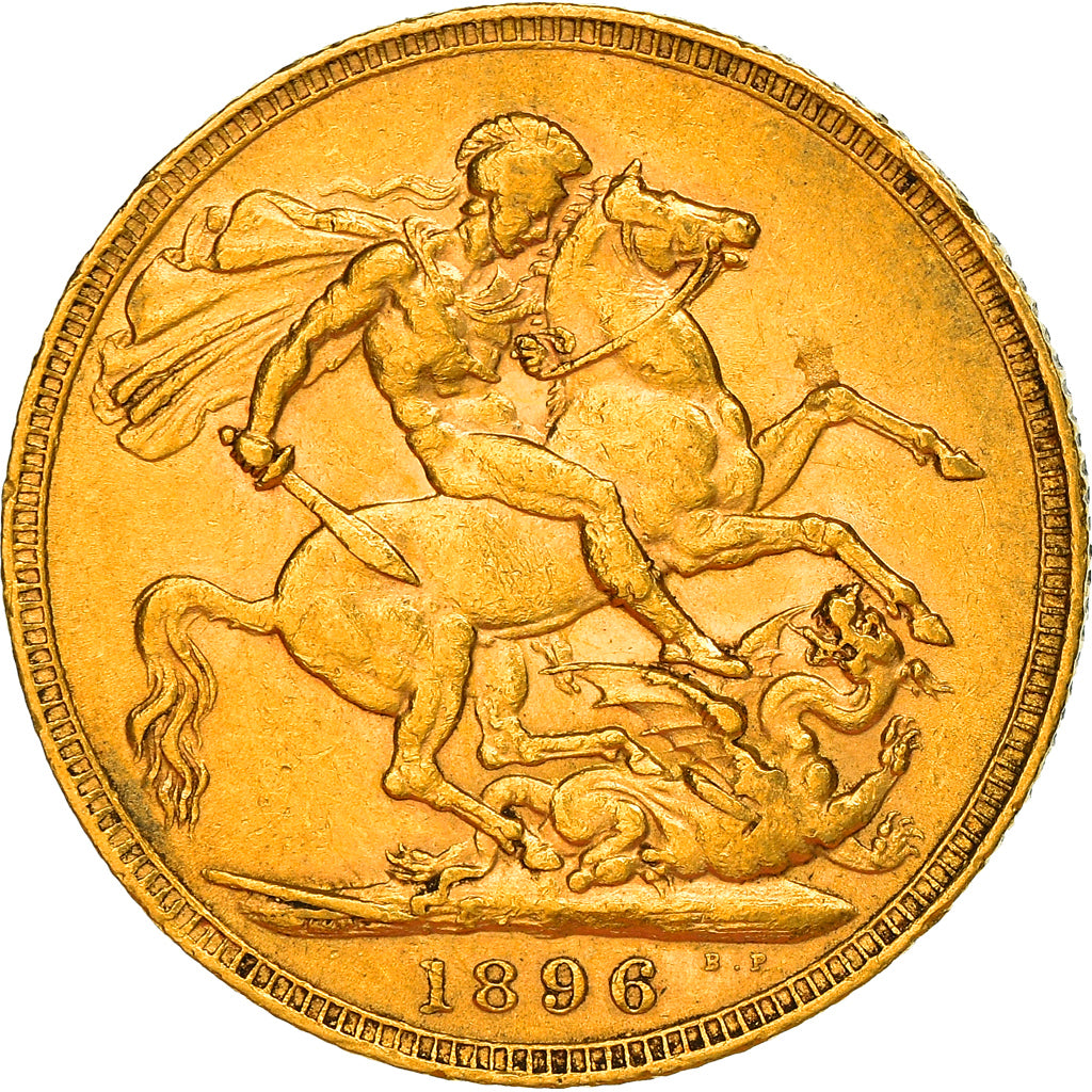Moneda, Gran Bretaña, Victoria, Sovereign, 1896, MBC, Oro, KM:785