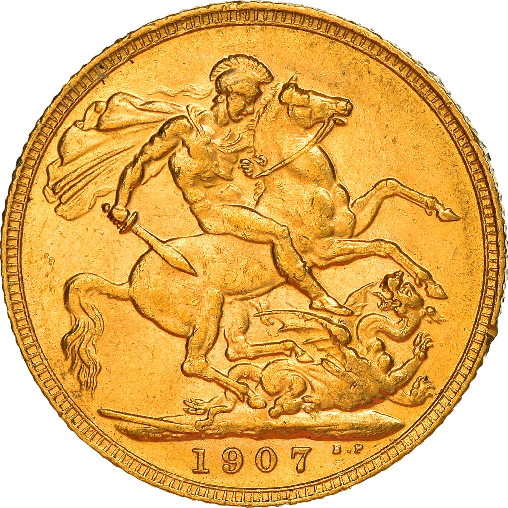 Coin, Great Britain, Edward VII, Sovereign, 1907, AU(55-58), Gold, KM:805
