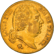 Coin, France, Louis XVIII, Louis XVIII, 20 Francs, 1824, Paris, EF(40-45), Gold