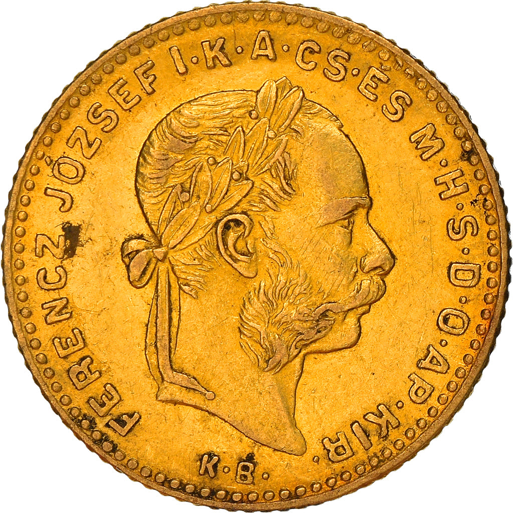 Coin, Hungary, Franz Joseph I, 4 Forint 10 Francs, 1888, Kremnitz, AU(55-58)