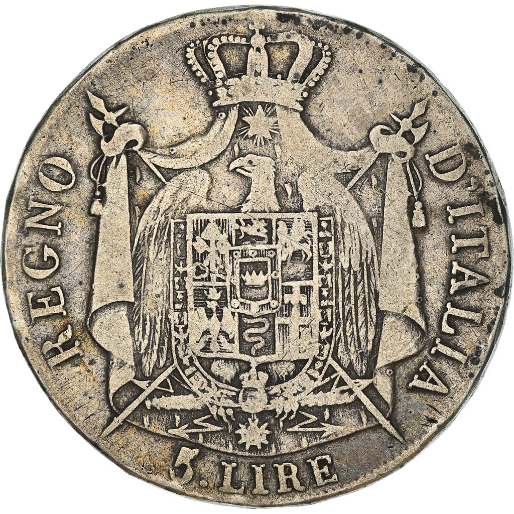 Münze, Italien Staaten, KINGDOM OF NAPOLEON, Napoleon I, 5 Lire, 1808, Milan