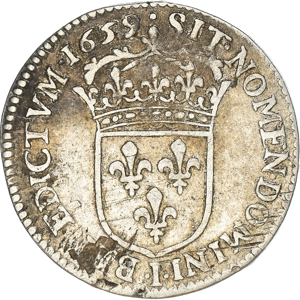 Münze, Frankreich, Louis XIV, 1/12 Écu à la mèche longue, 1/12 ECU, 10 Sols