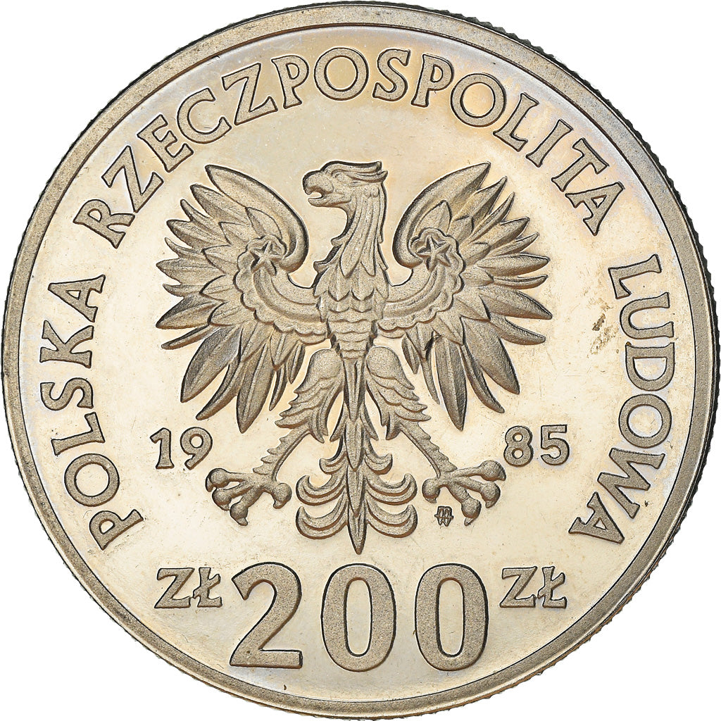 Coin, Poland, 200 Zlotych, 1985, Warsaw, Essai, Proof, MS(60-62), Nickel Plated