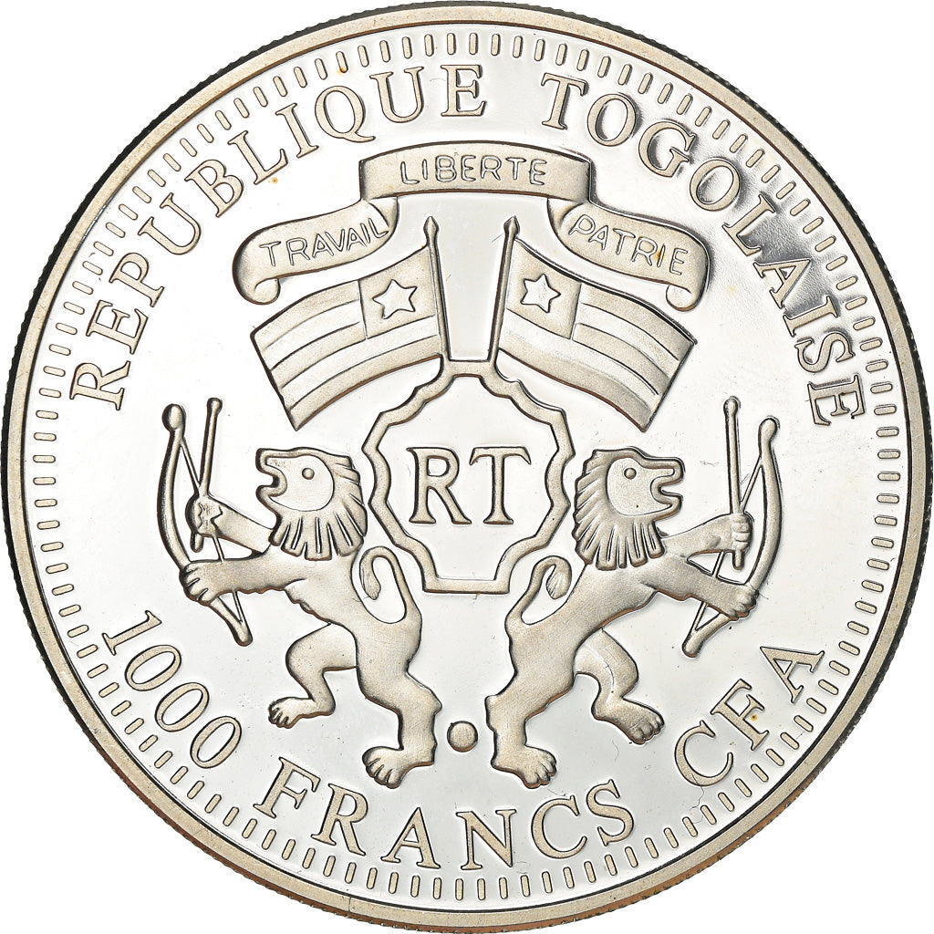 Coin, Togo, Forêt tropicale, Nectariniidae, 1000 Francs, 2010, CIT, Proof