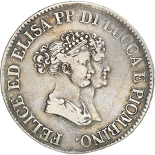Münze, Italien Staaten, LUCCA, Felix and Elisa, 5 Franchi, 1805, Firenze, S+
