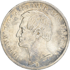 Coin, German States, SAXONY-ALBERTINE, Johann, Thaler, 1868, Dresden, AU(50-53)
