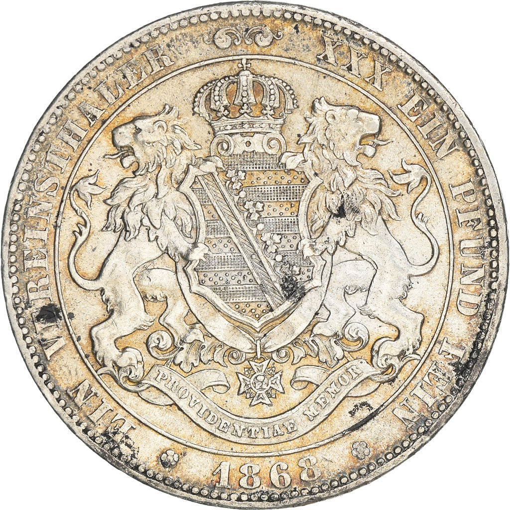 Coin, German States, SAXONY-ALBERTINE, Johann, Thaler, 1868, Dresden, AU(50-53)