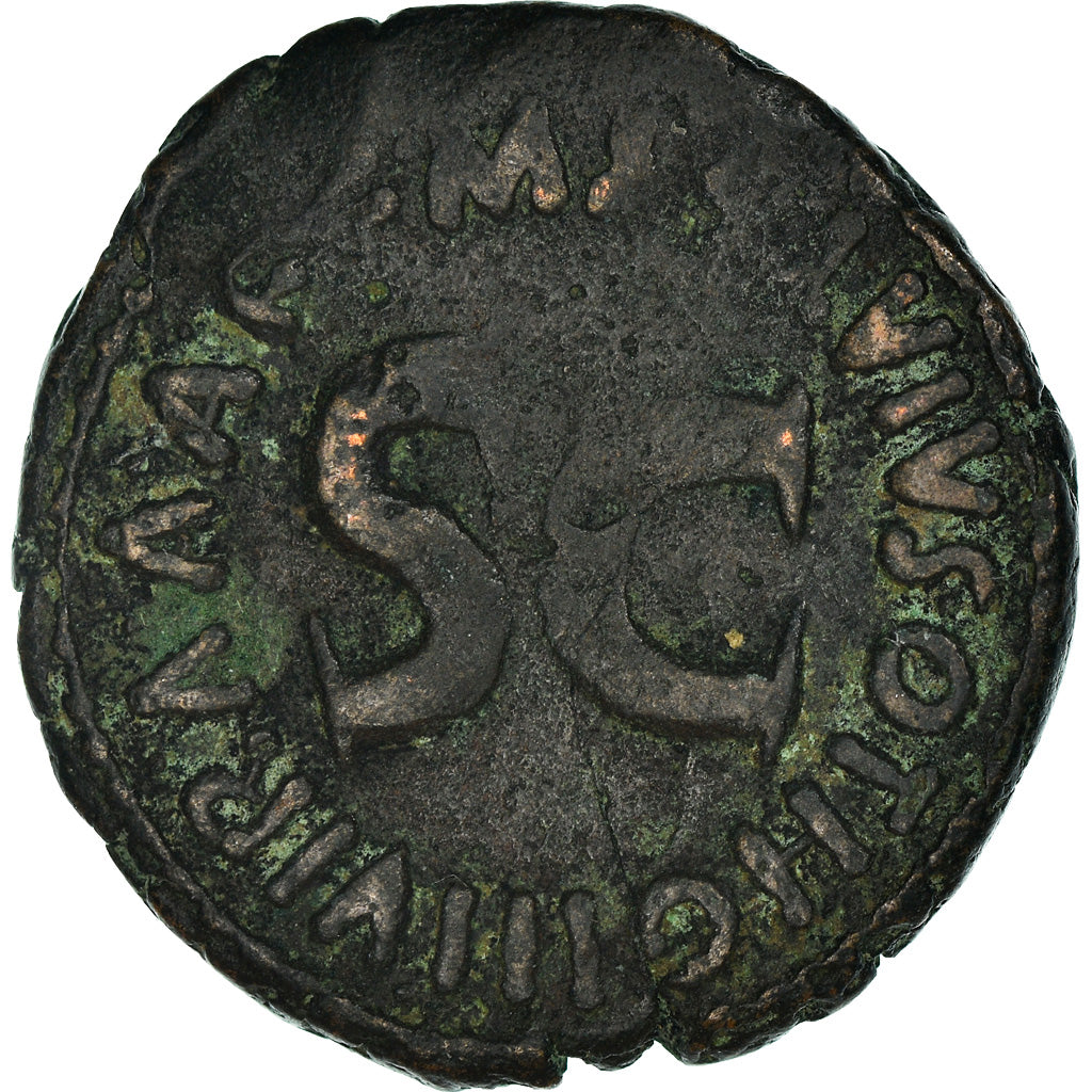 Münze, Augustus, As, 7 BC, Roma, Double-strike, S+, Bronze, RIC:432